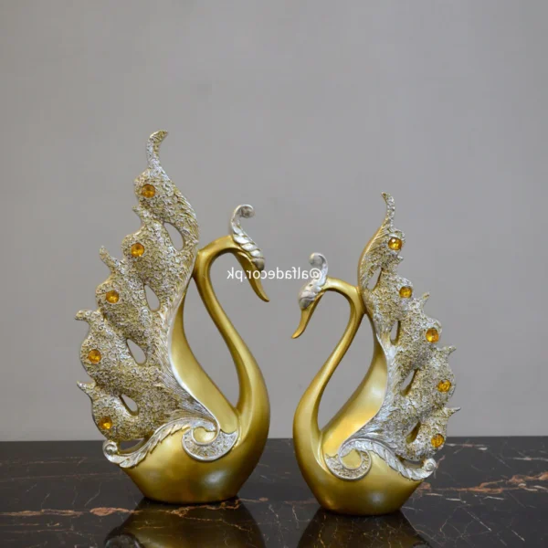 Ceramic Swan Duo Ornament